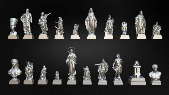 20 Statues Kitbash Vol 03 3D Model