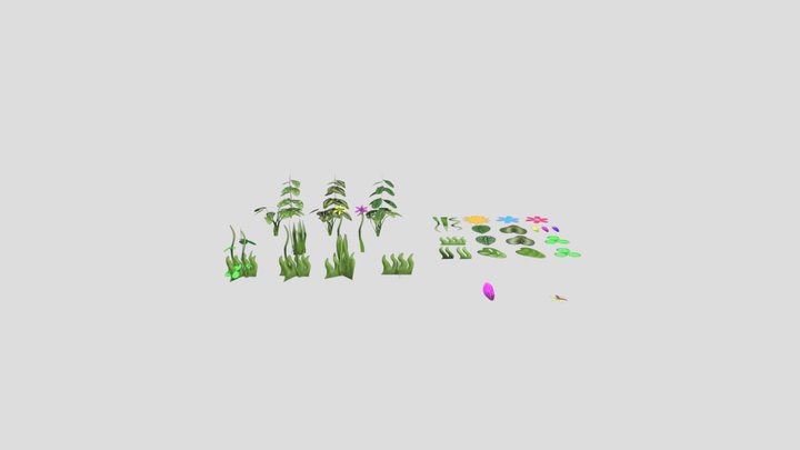 Low Poly Plants 3D Model