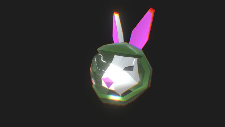 Low poly Space Bunny mask 3D Model