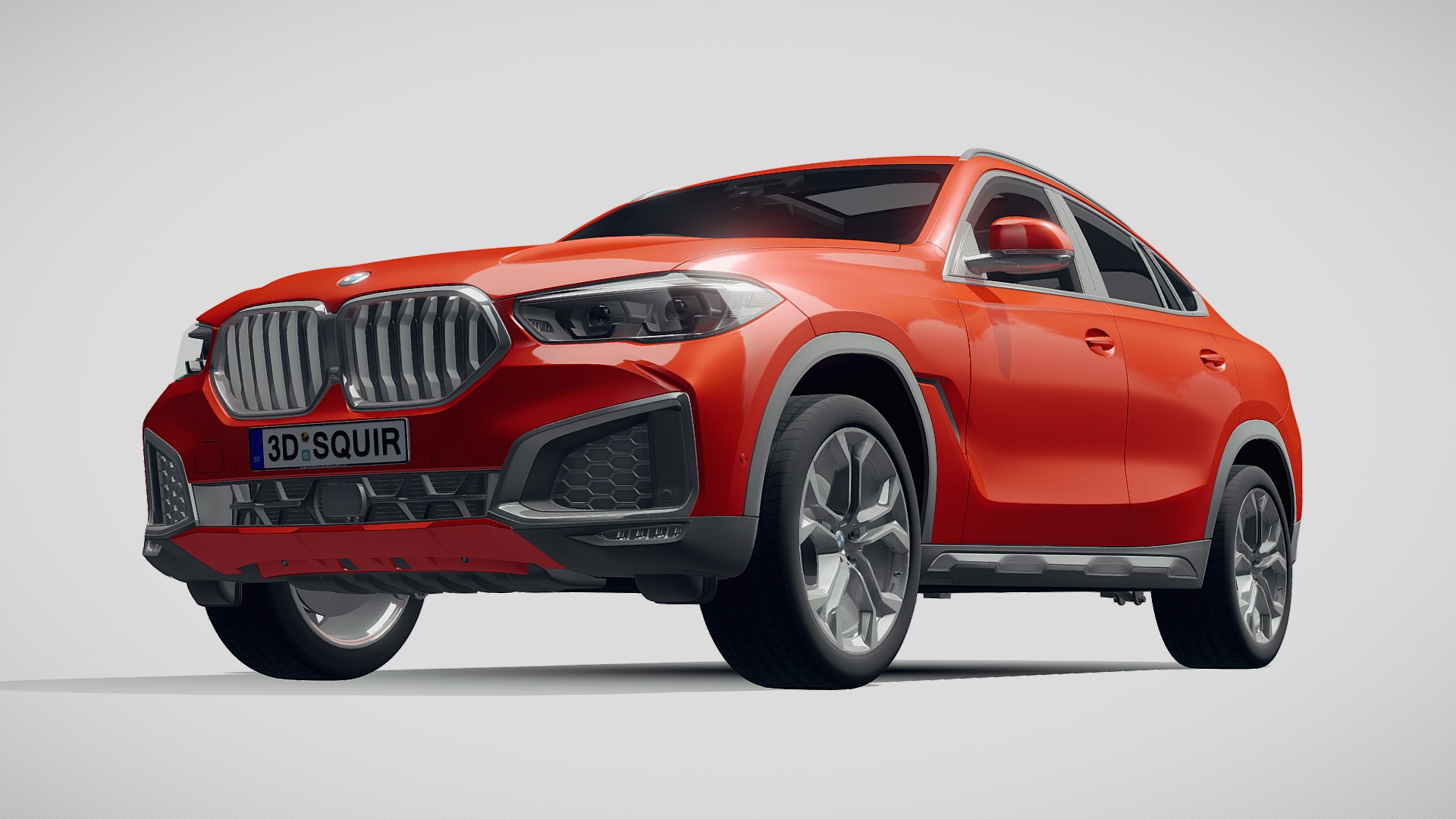 3D model BMW X6 G06 2020 - This is a 3D model of the BMW X6 G06 2020. The 3D model is about a red car with a white background.