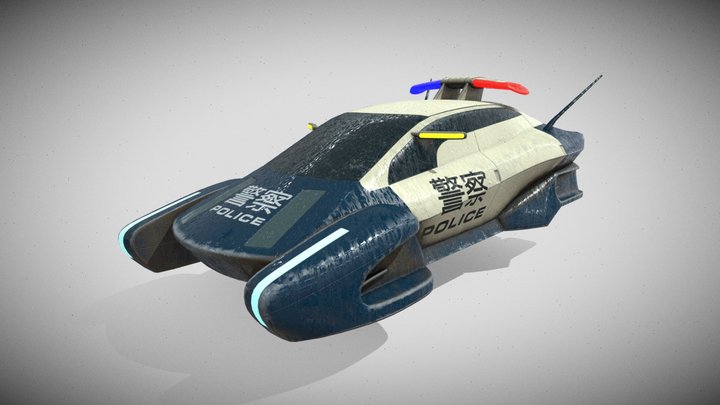 Police car in the rain 3D Model