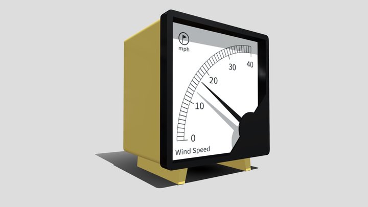 Voltmeter Wind Speed Gauge 3D Model