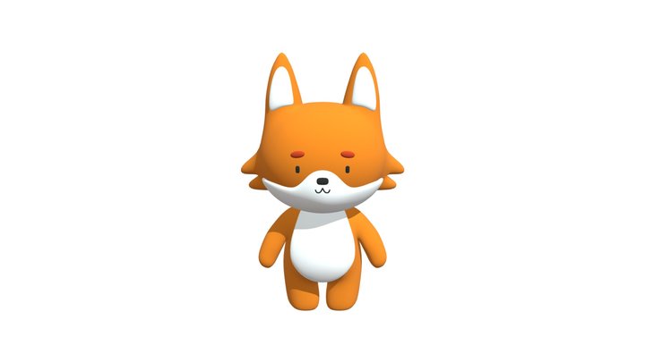 Red cute Fox 3D Model