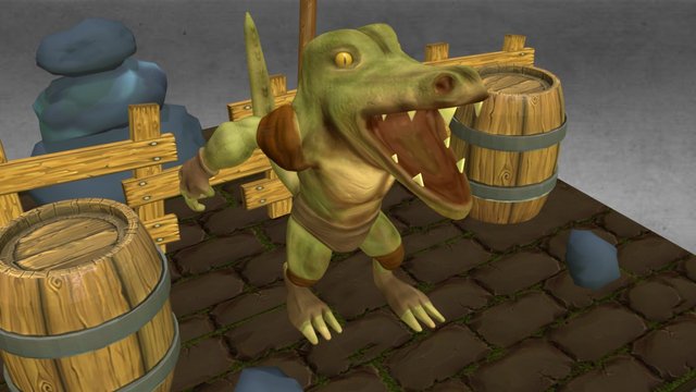 Wild Crocodile Game 3D Model