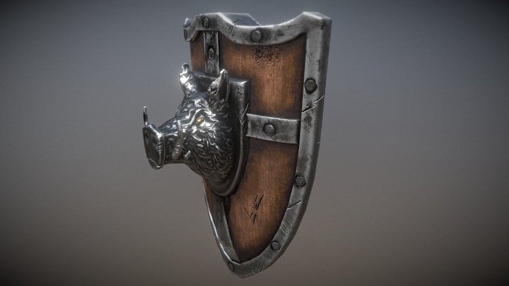 Battle Boar Shield 3D Model