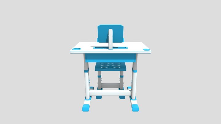 3D Student Study table - Modelling and texturing 3D Model