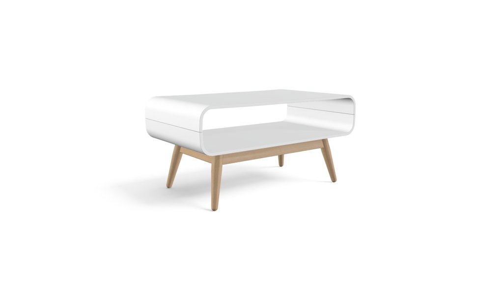 Esme Compact Coffee Table, White And Ash