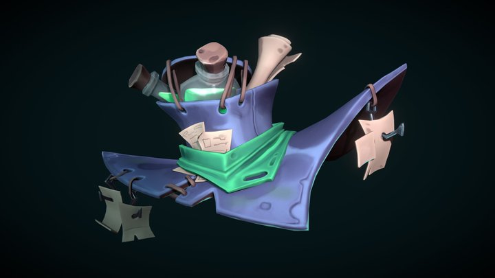 Eel Plague Doctor Hat - DAE Stylized Asset 3D Model