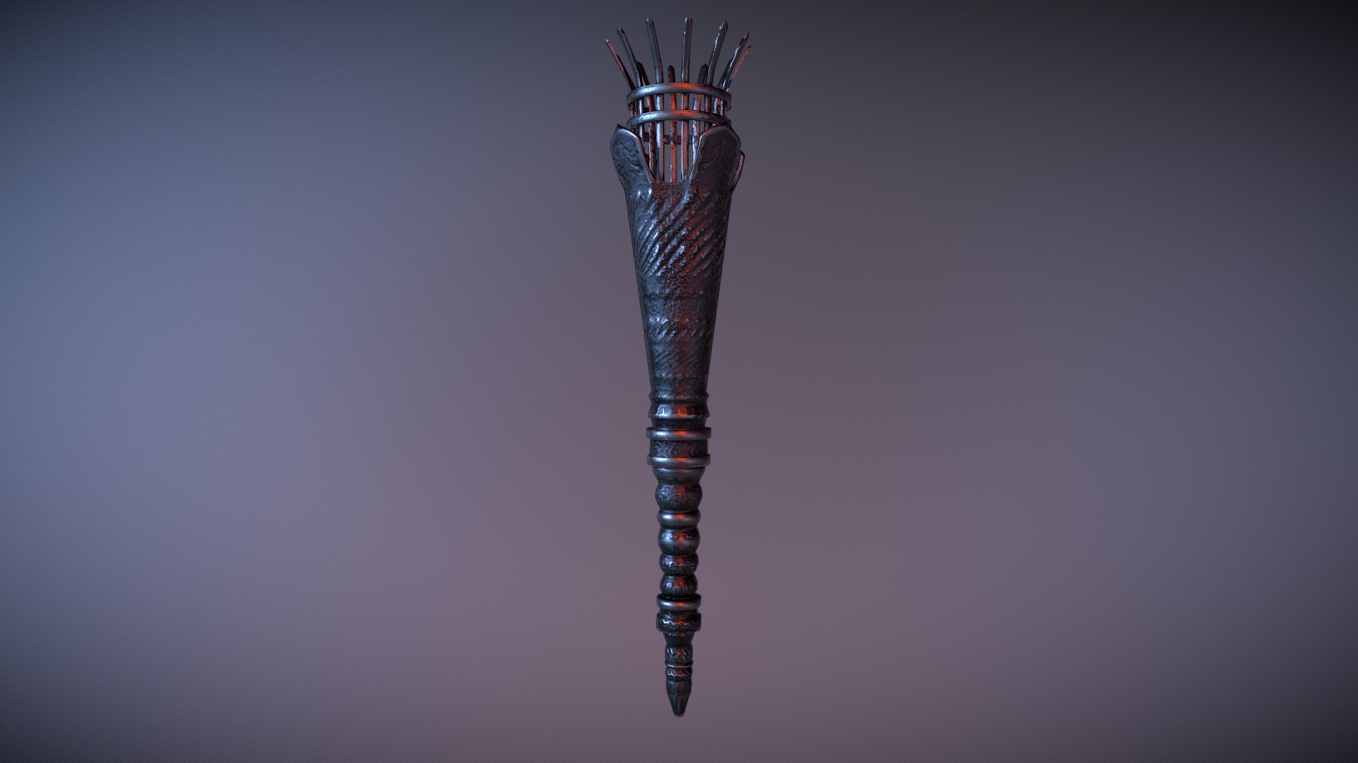 3D model medieval torch holder - This is a 3D model of the medieval torch holder. The 3D model is about a red and white tower.