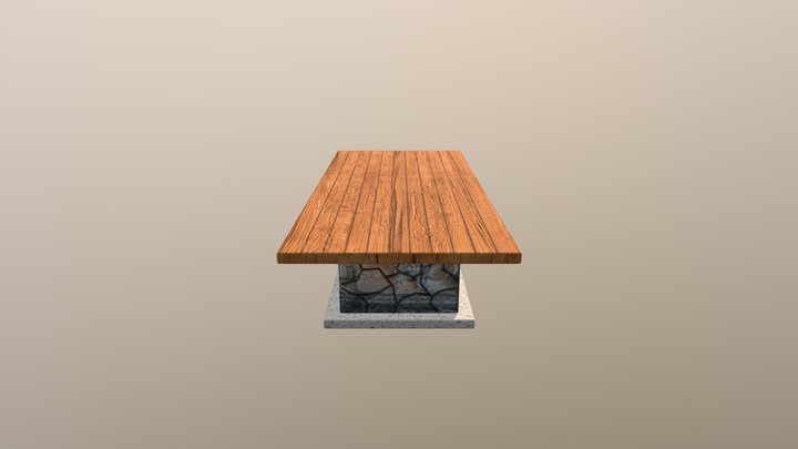 Low Poly Table Baking 3D Model