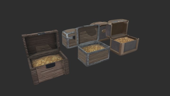 Treasure chests asset pack 3D Model
