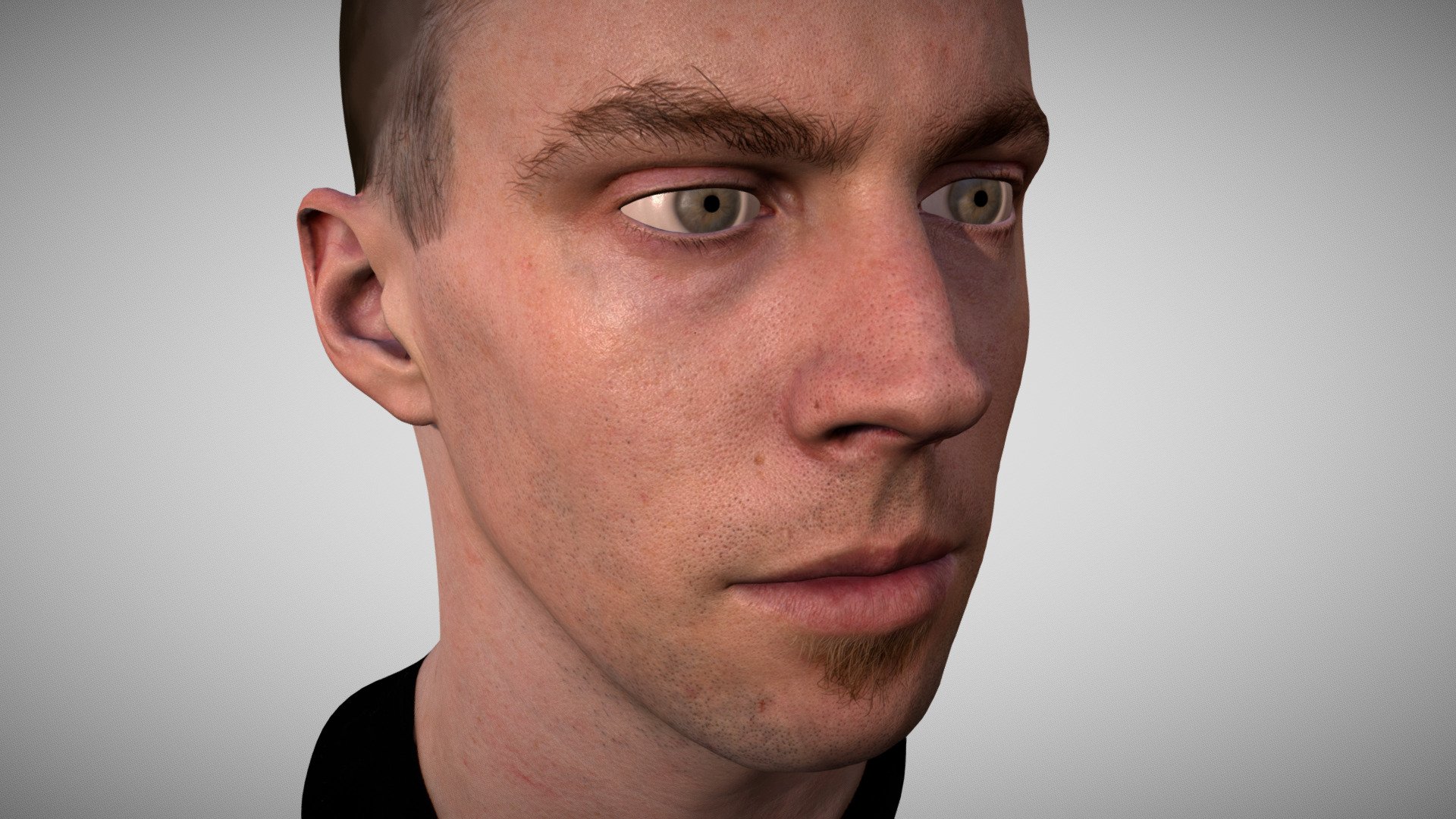 Human Male Head 3D Scan Sky