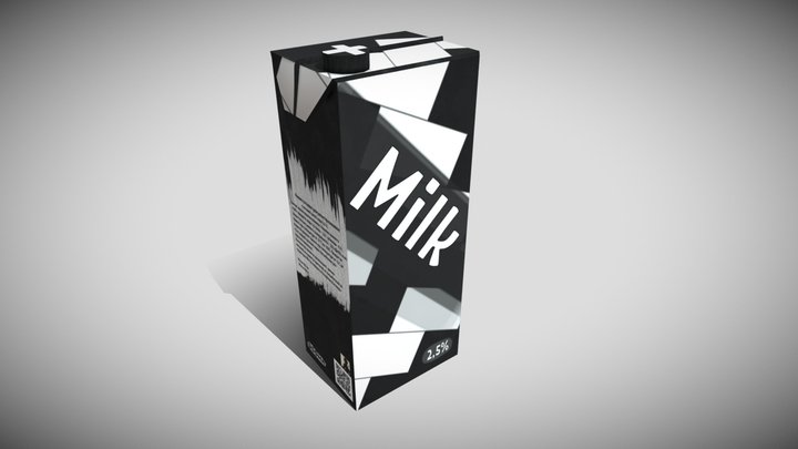 Carton of Milk 4K PBR 3D Model