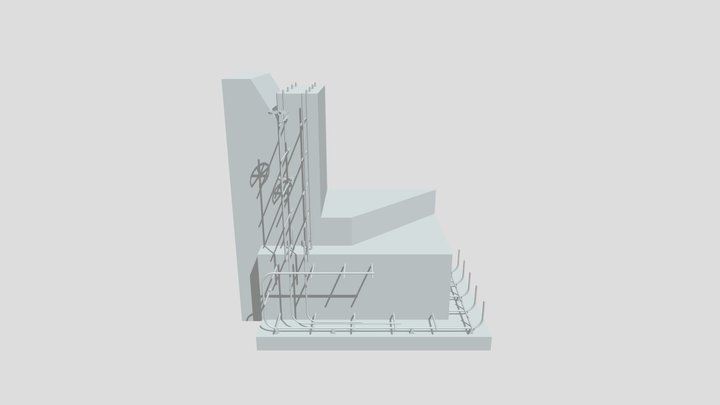 Estructura del muro de contención 3D Model