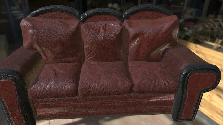 Vintage Leather Sofa 3D Model