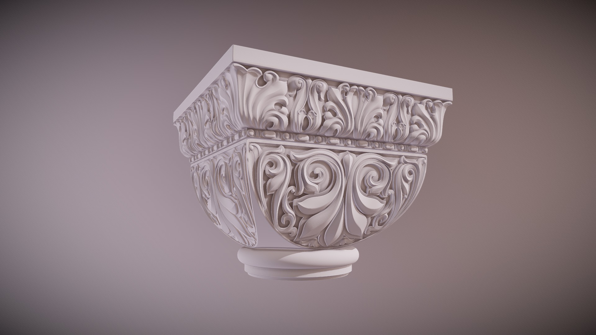 3D model Capitel - This is a 3D model of the Capitel. The 3D model is about a white and grey sculpture.