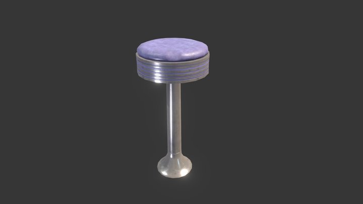 Tabouret Réaliste 3D Model