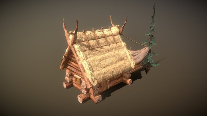 Stylized Carpenter Village House Grade I 3D Model