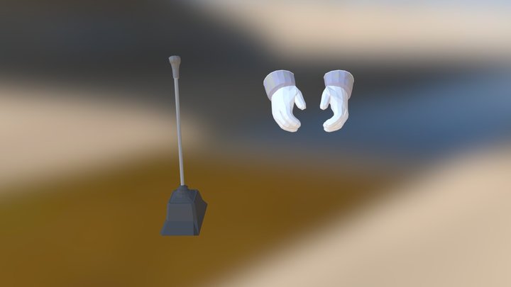 Vibrating Shift Knob And Gloves 3D Model