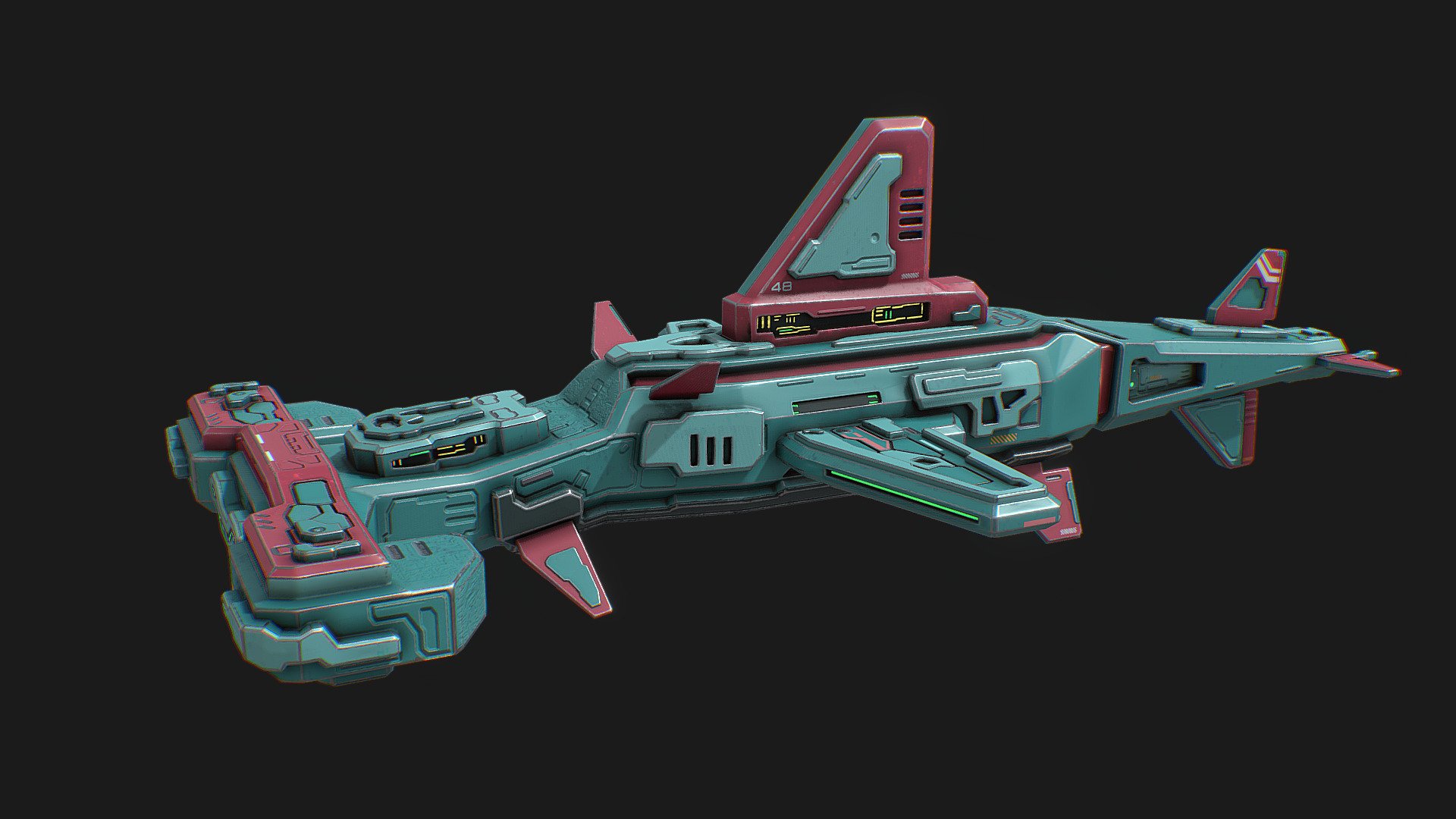 Sci fi hammerhead spaceship - 3D model by Alexandr33D (@vympel ...