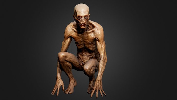 Creeping Flesh Creature – Free 3D Horror Model 3D Model