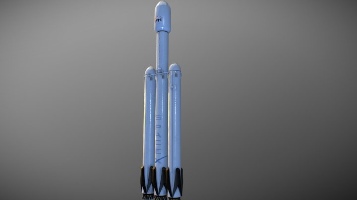 SpaceX Falcon Heavy(Low Poly) 3D Model