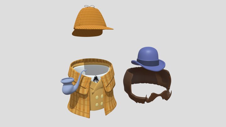 Sheerluck Holmes and Dr. Watson Costumes – Kostenloses 3D-Modell STL