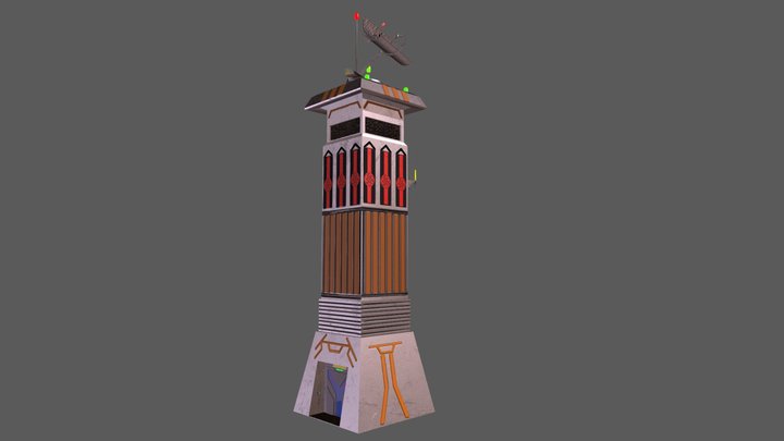 Sci Fi Comm Tower 3D Model