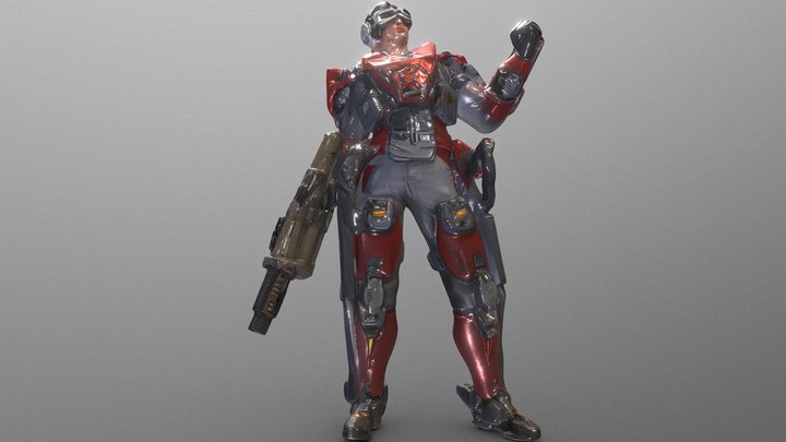 Game for Peace Infection Mode 3.0 Red Exoarmor. 3D Model