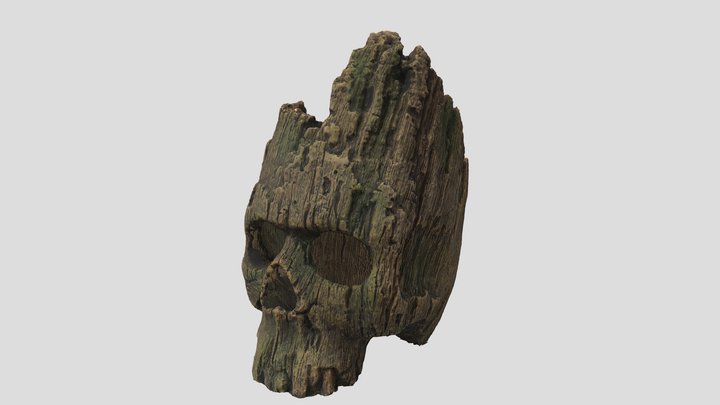 Wood Skull Decoration 3D Model