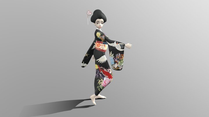 japan girl Kimono 3D Model