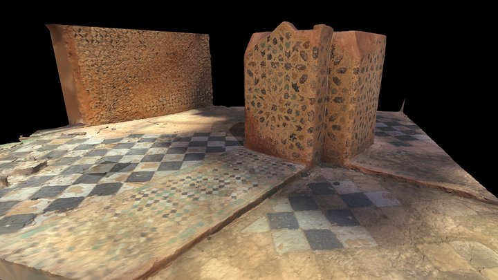 Détail Bas de colonne et sol Chellah 3D Model