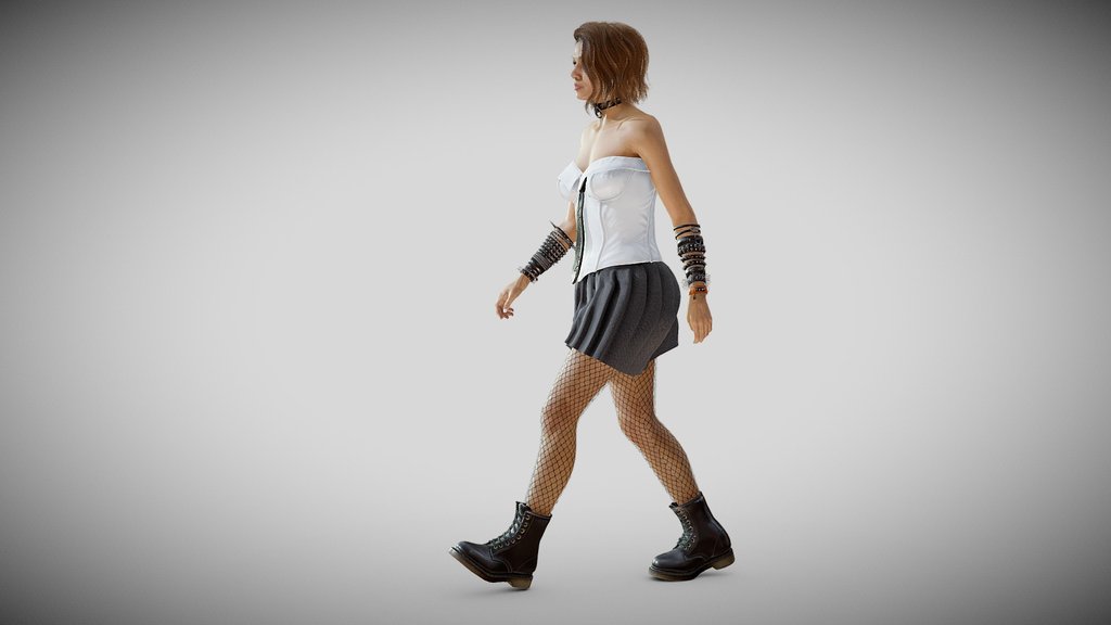 Cyberpunk Gothic Outfit - Game Ready - PBR