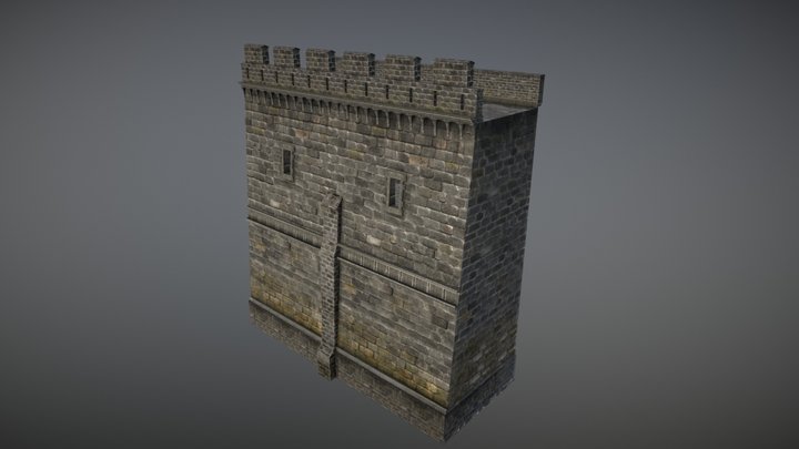 Fortress Stone Wall 3D Model