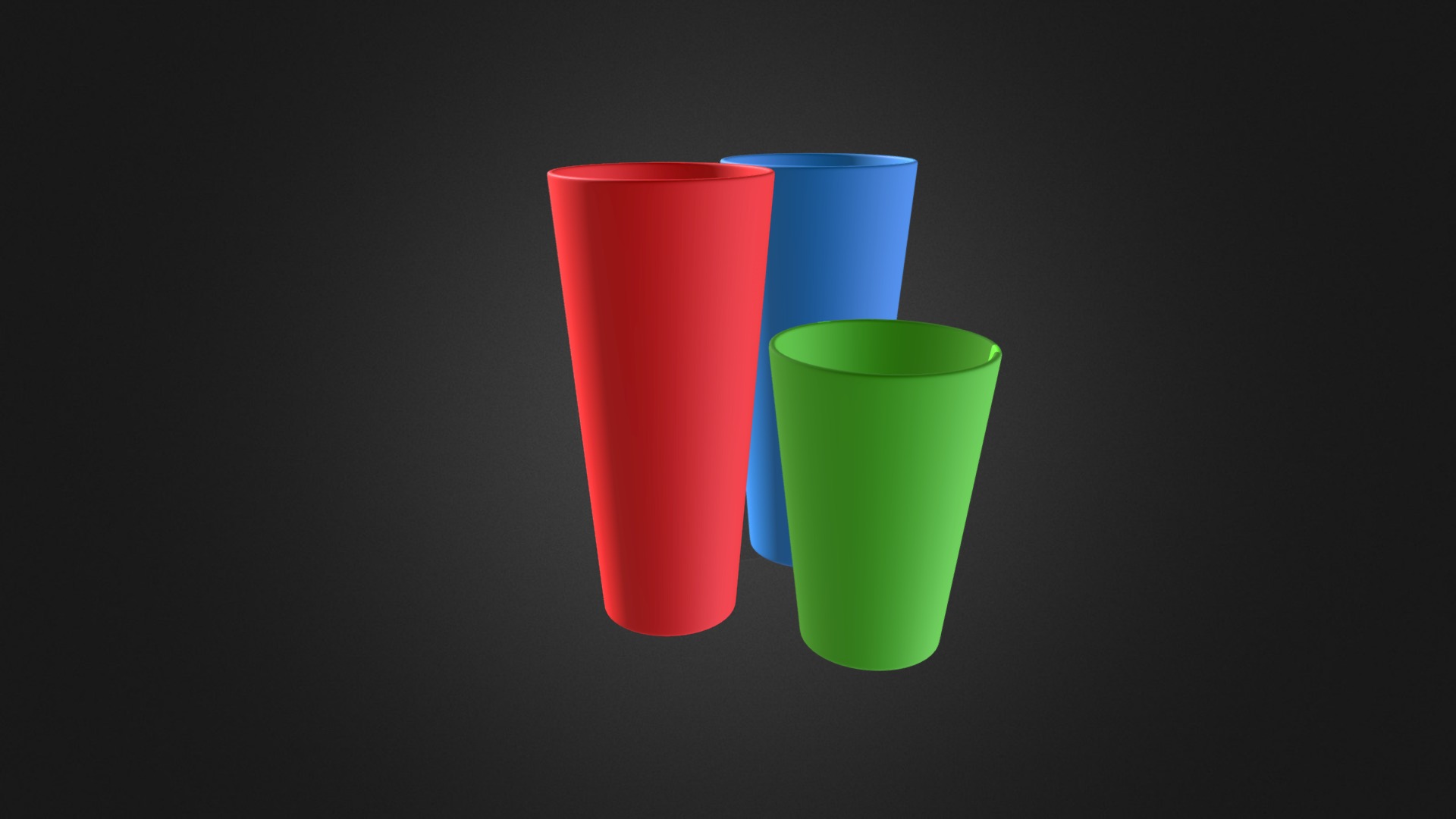 3D model Decorative Vases - This is a 3D model of the Decorative Vases. The 3D model is about a couple of colorful cups.