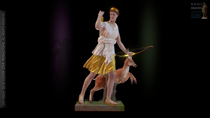 3D rendering of Artemis, the Huntress (restored)
