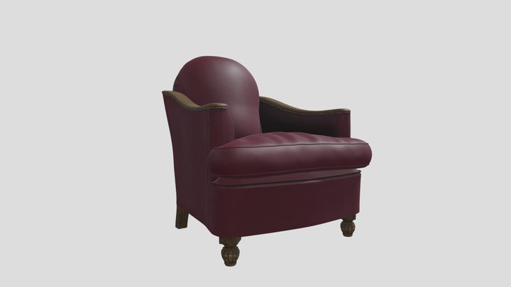 Italian Vintage Lounge Chair 3D Model