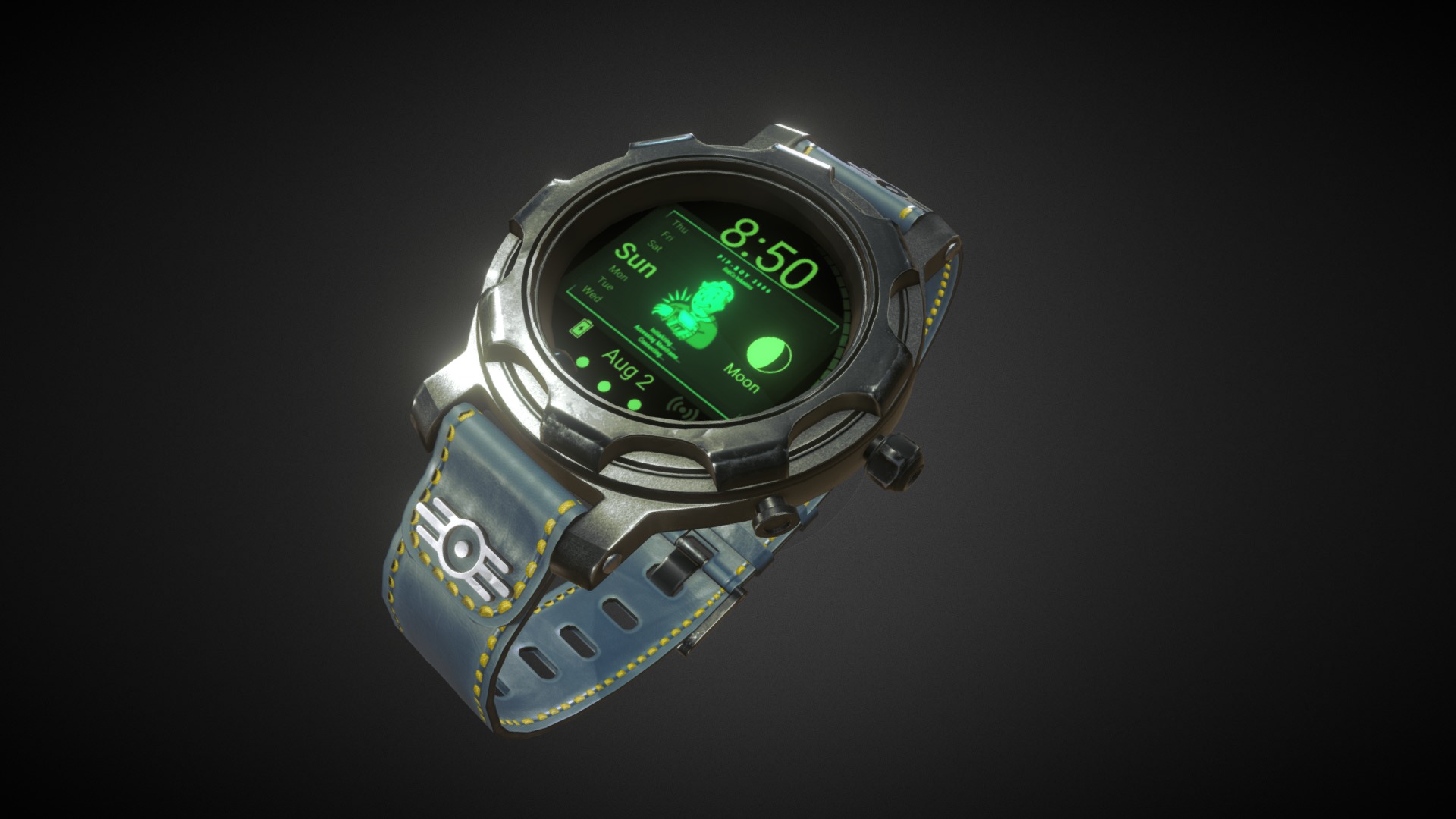 3D model Vault 111 Watch: Fallout - This is a 3D model of the Vault 111 Watch: Fallout. The 3D model is about a watch with a digital display.