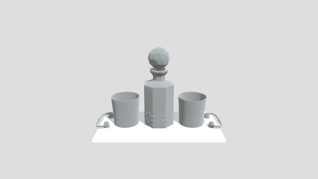 Whisky Tumblers And Decanter Tray Set