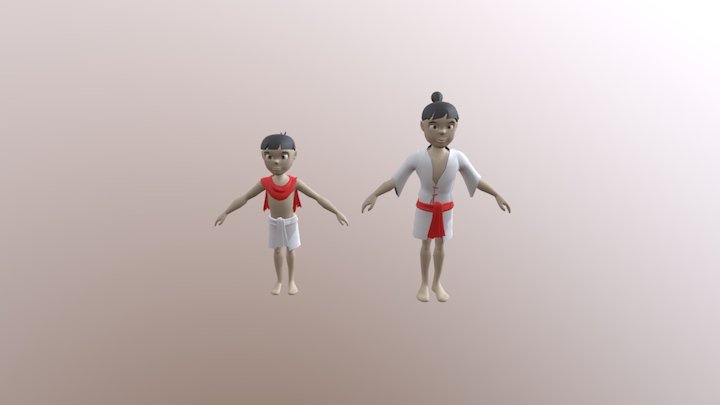 Older And Younger Brother 3D Model