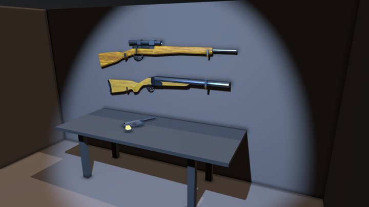 Low Poly - Vintage Weaponry Beauty Shot 3D Model