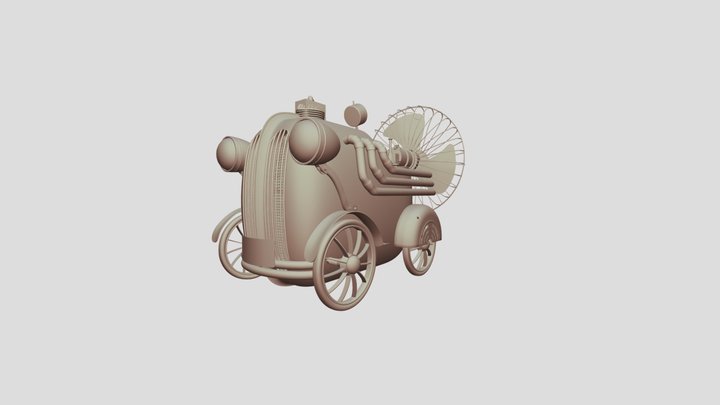 funny miniature antique car 3D Model