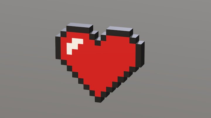 Pixel Heart 3D Model