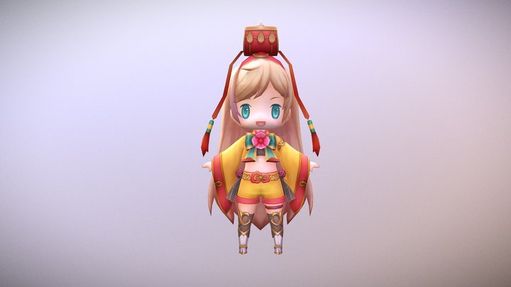 cute chinese girl 3D Model