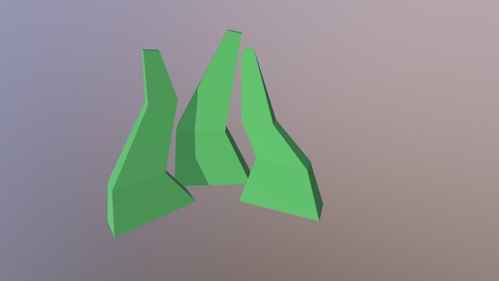 Low poly blades of grass 3D Model