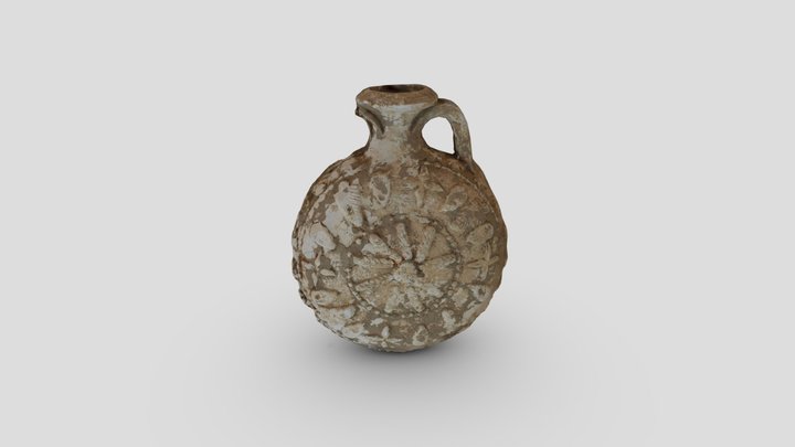 Fiole en argile blanche du IIe siècle ap. n. è. 3D Model