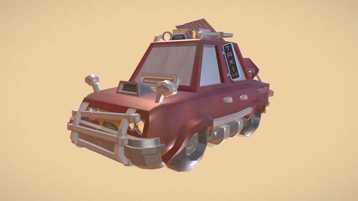 ApoRace Taxi Car 3D Model