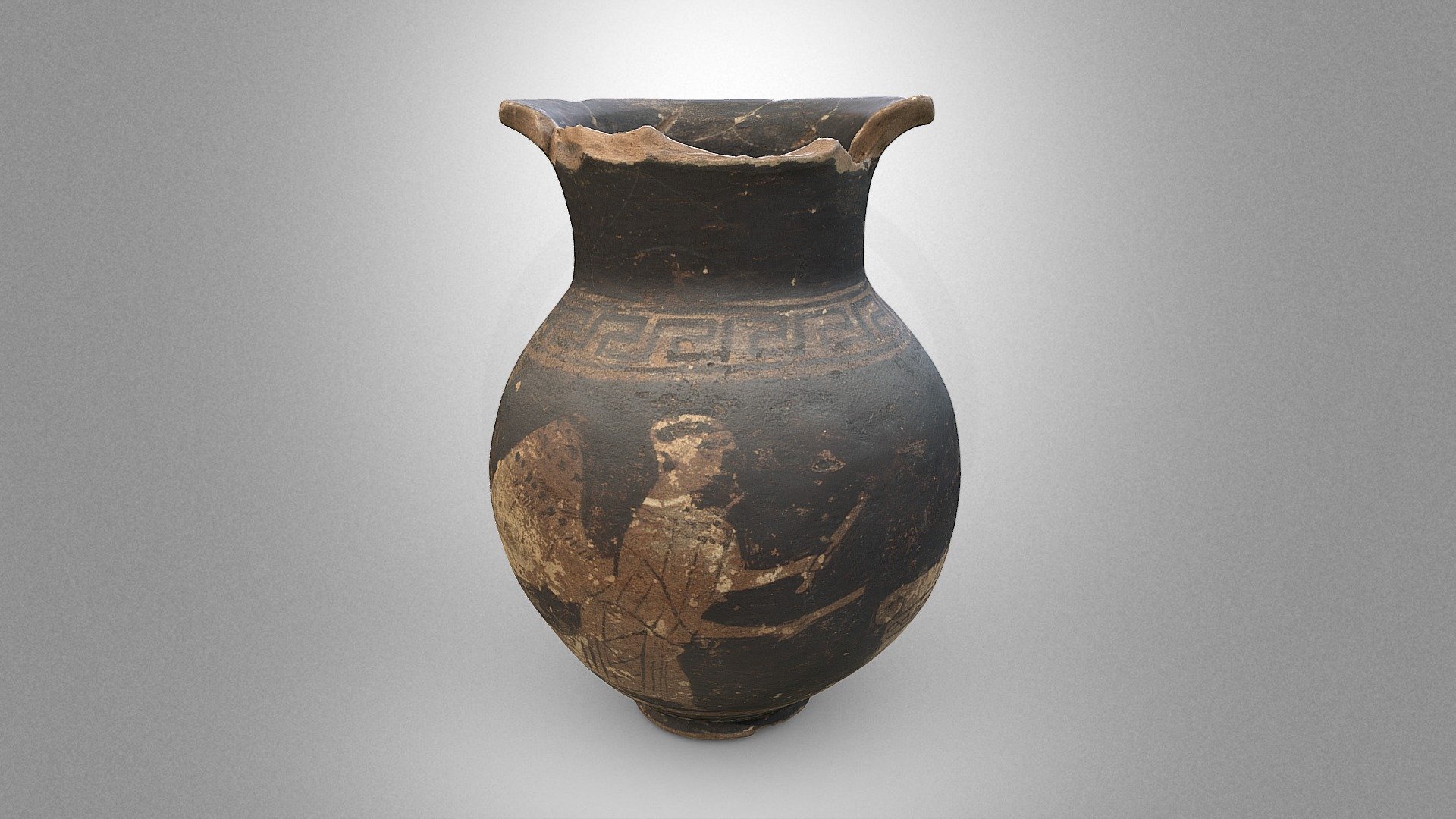 Red-figure pottery vessel for balm