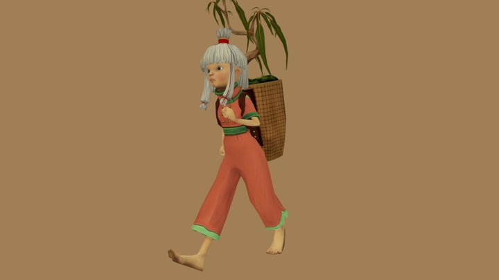 Tóku's walk cycle 3D Model
