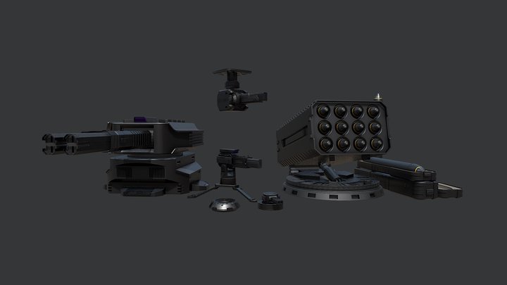 SciFi Weapons Set 3D Model